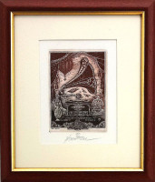 Gramofón II - Milan Bauer - grafika